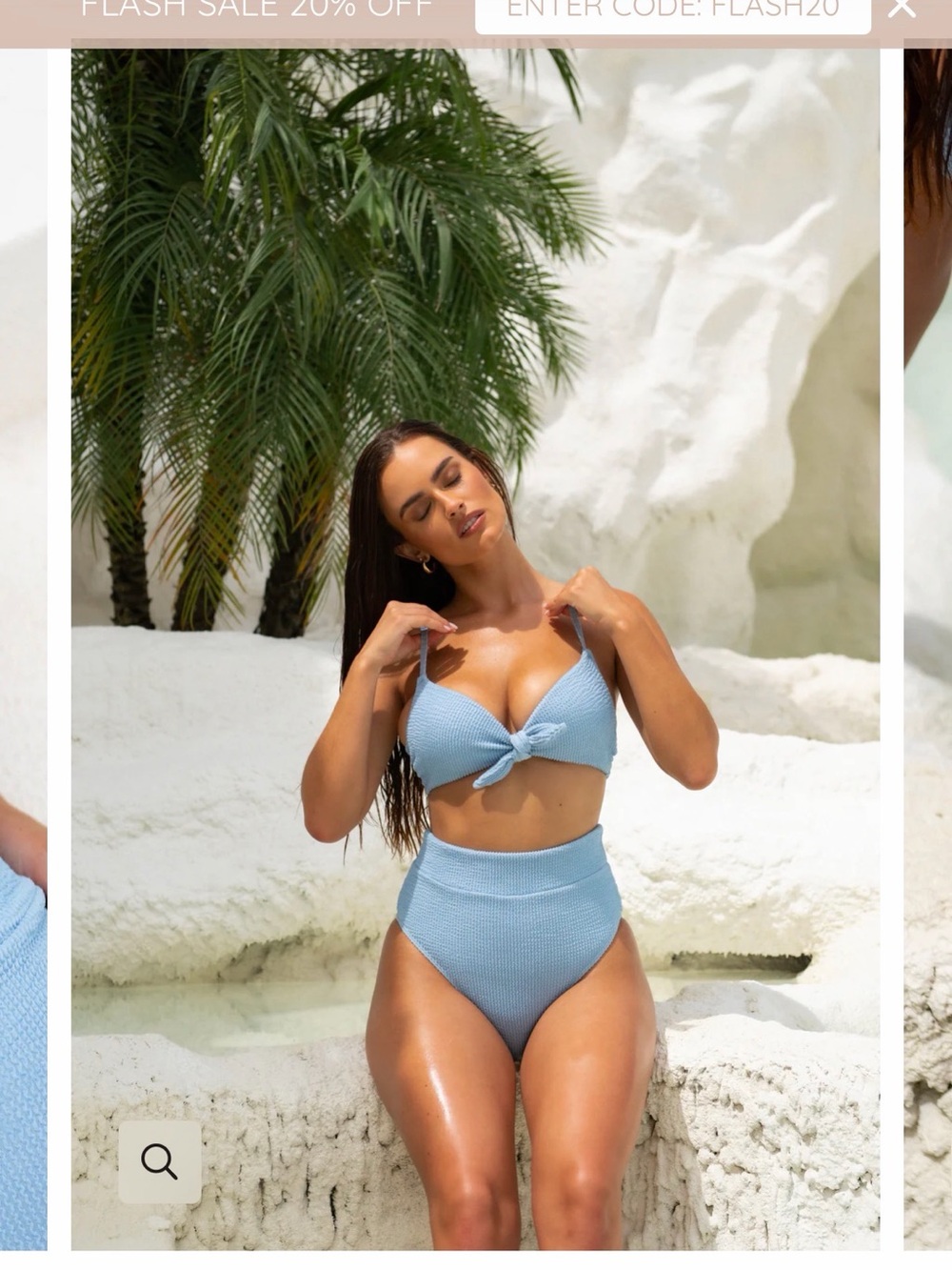 Somerfield Swim Light Blue High-Waist Tie-Front Bikini